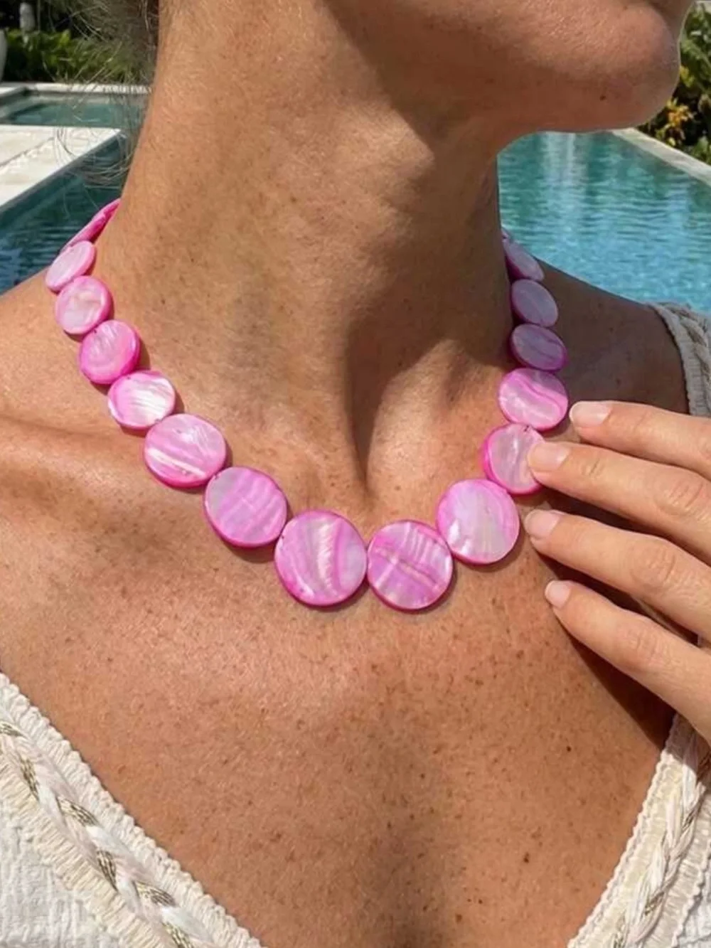 Pearl Disc Necklace N2263